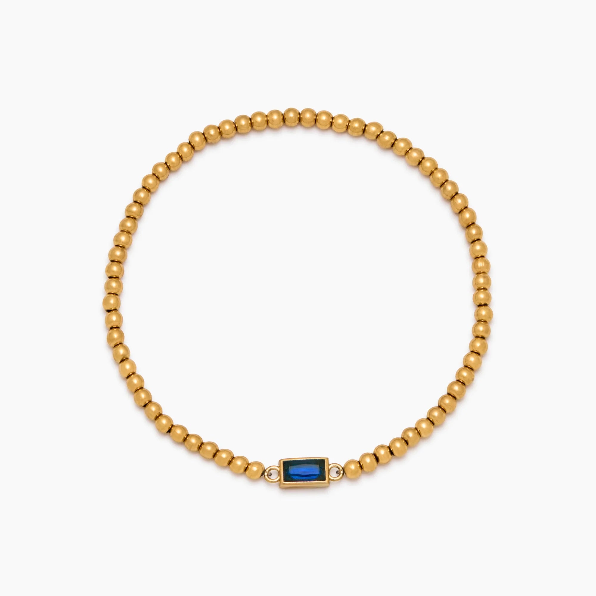 Bracelet Perles Dorées & Pierre de Naissance