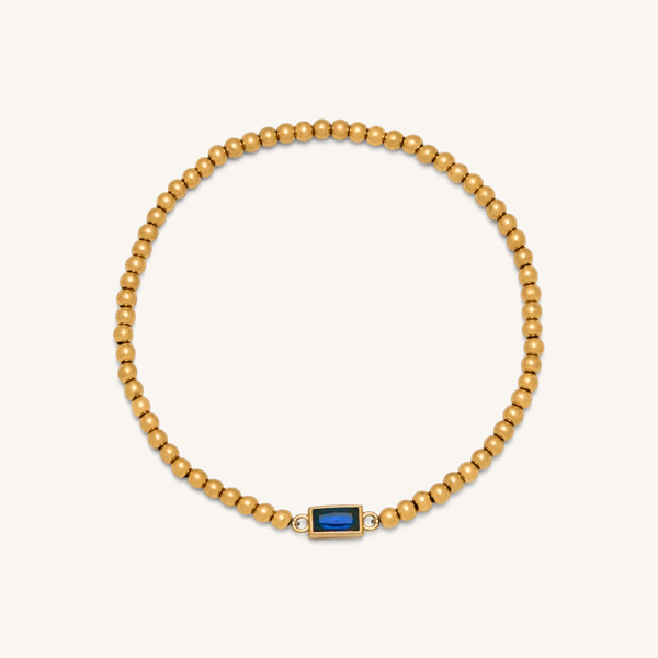 Bracelet Perles Dorées & Pierre de Naissance