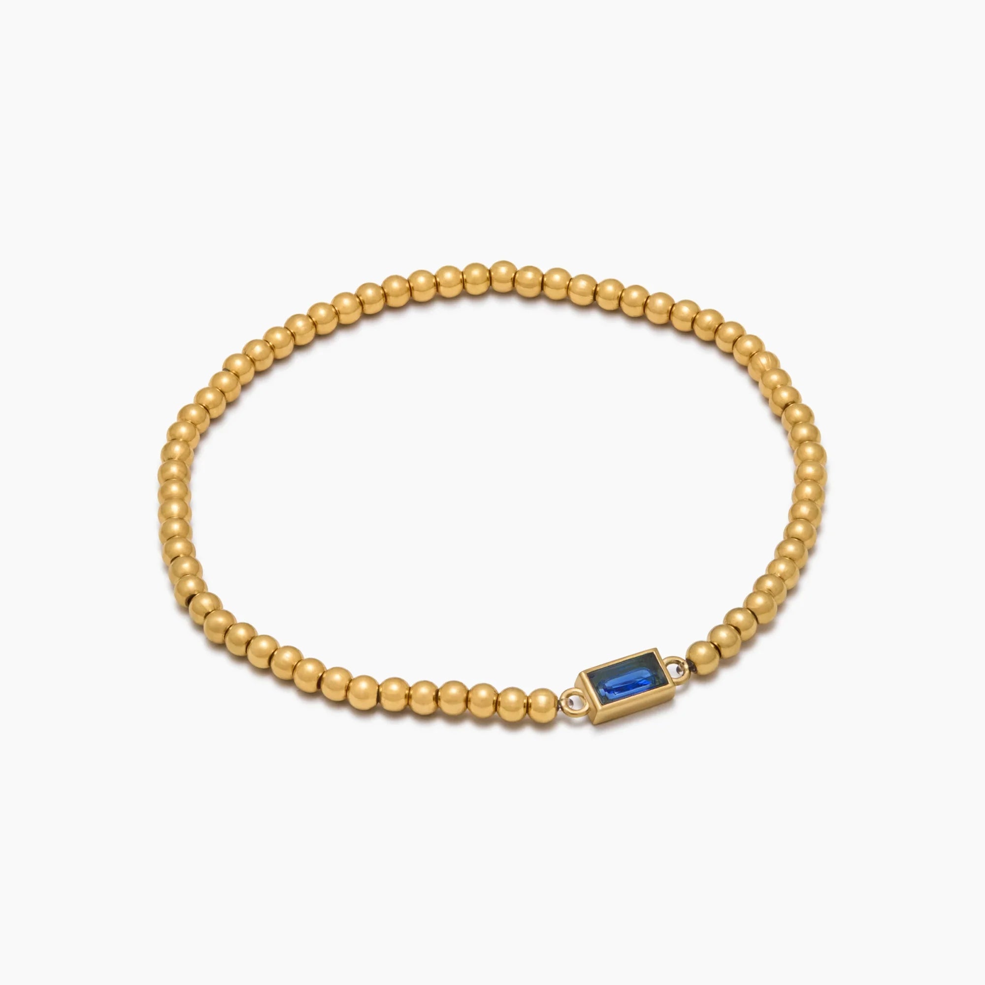 Bracelet Perles Dorées & Pierre de Naissance